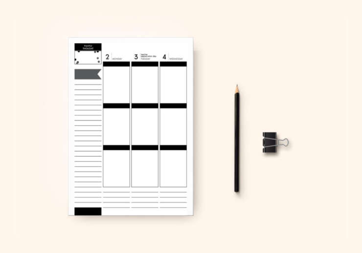 Planners graphic design calendar