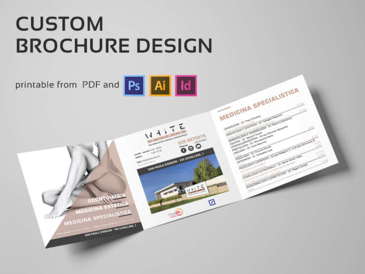 white clinic trifold brochure