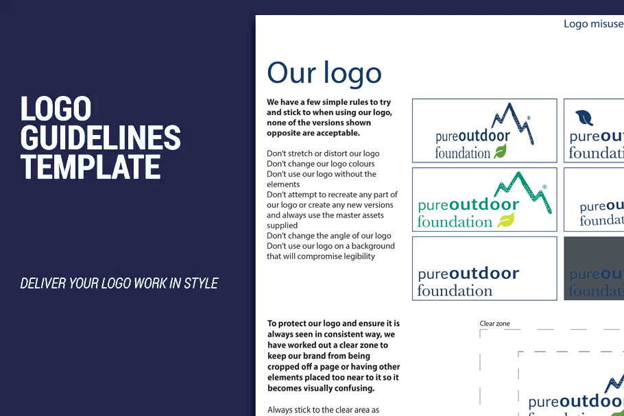 branding guidelines logo pure outdoor